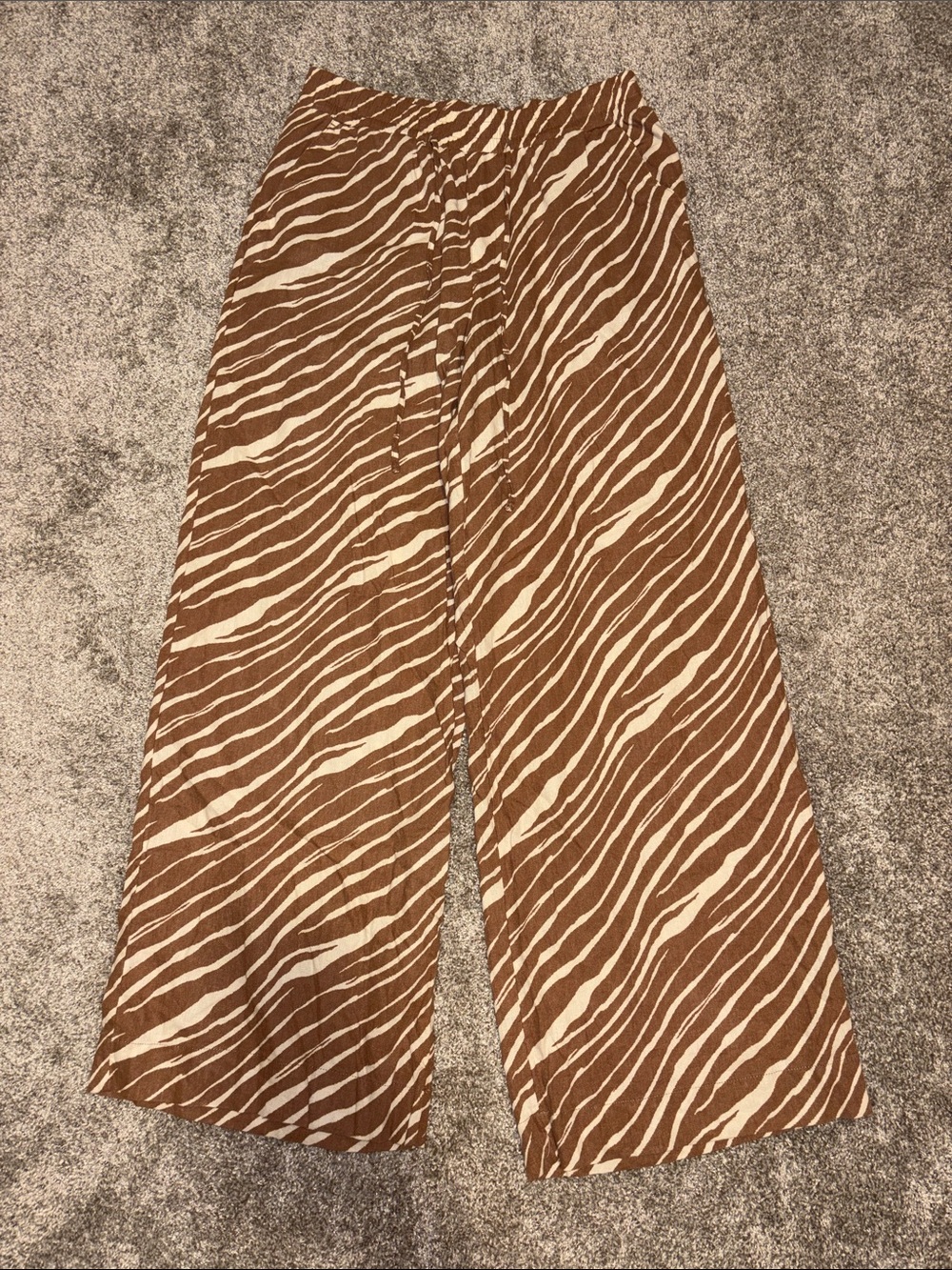 a new day Brown & Cream Zebra-Print Wide Leg Pants
